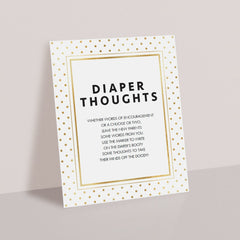 Instant download neutral baby shower game diaper thoughts by LittleSizzle