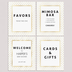 Printable Glitter Party Decor Package Gold by LittleSizzle