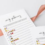 Minimalist Emojis Game for Wedding Shower Printable