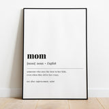 Mom Definition Print Instant Download
