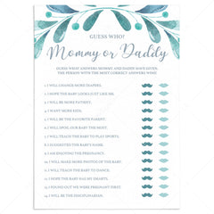 Guess Who Said What Mommy or Daddy Baby Shower Game by LittleSizzle