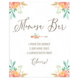 Momosa Sign for Boho Baby Shower Instant Download by LittleSizzle