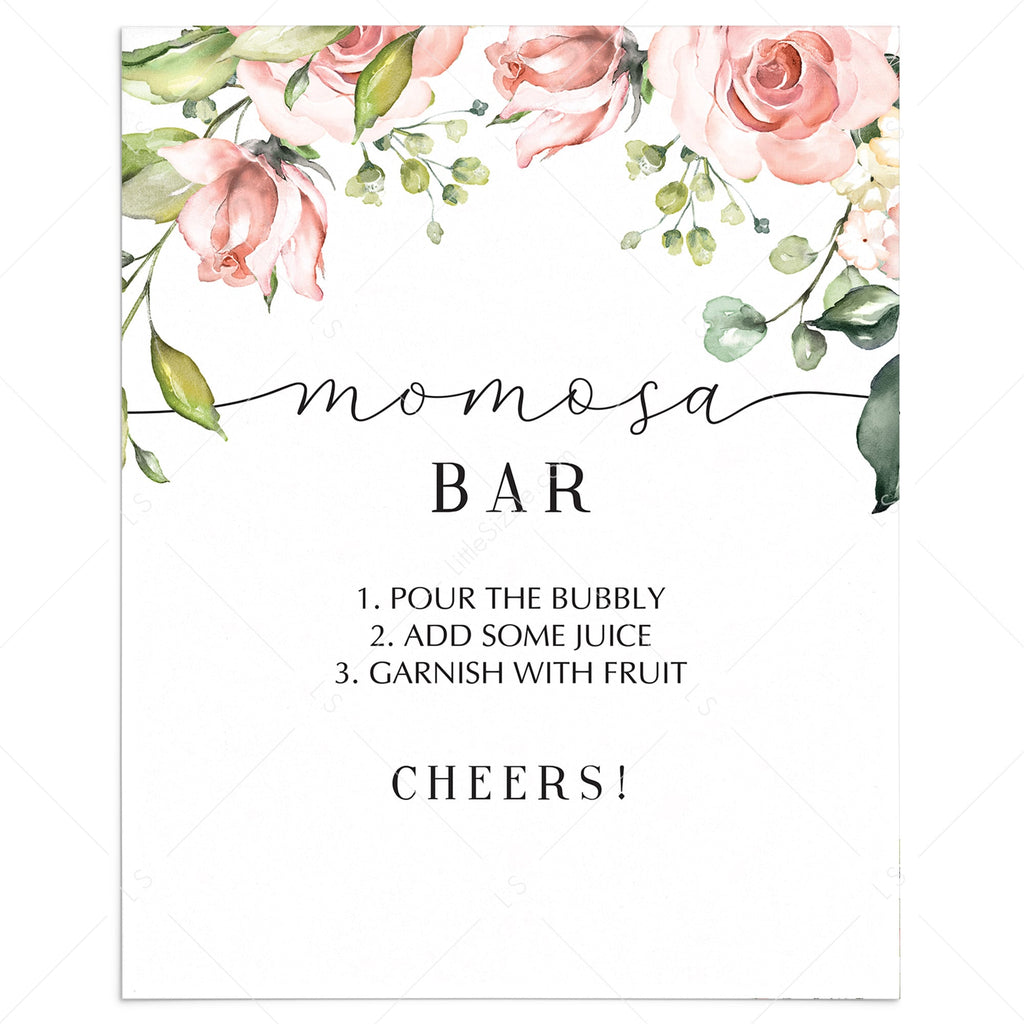Mom-osa Bar sign for baby shower printable | Instant download ...