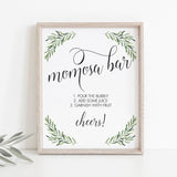 Greenery Momosa Bar Sign for Baby Shower
