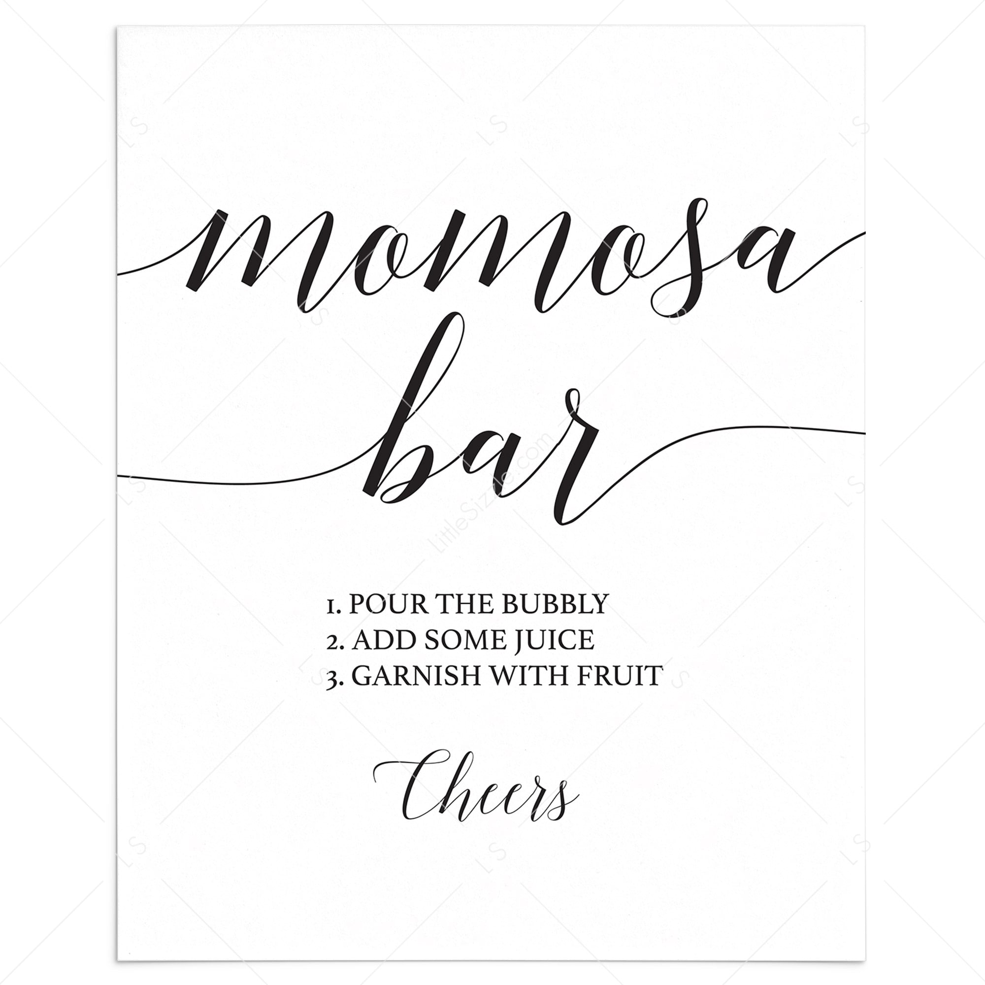 Simple momosa bar sign printable by LittleSizzle