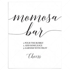 Simple momosa bar sign printable by LittleSizzle