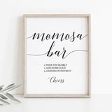 Calligraphy momosa bar table sign by LittleSizzle