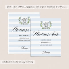 Blue and white babyshower printable momosa bar sign by LittleSizzle