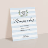 Printable Momosa Sign for Boy Baby Shower