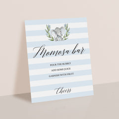 Printable Momosa Sign for Boy Baby Shower