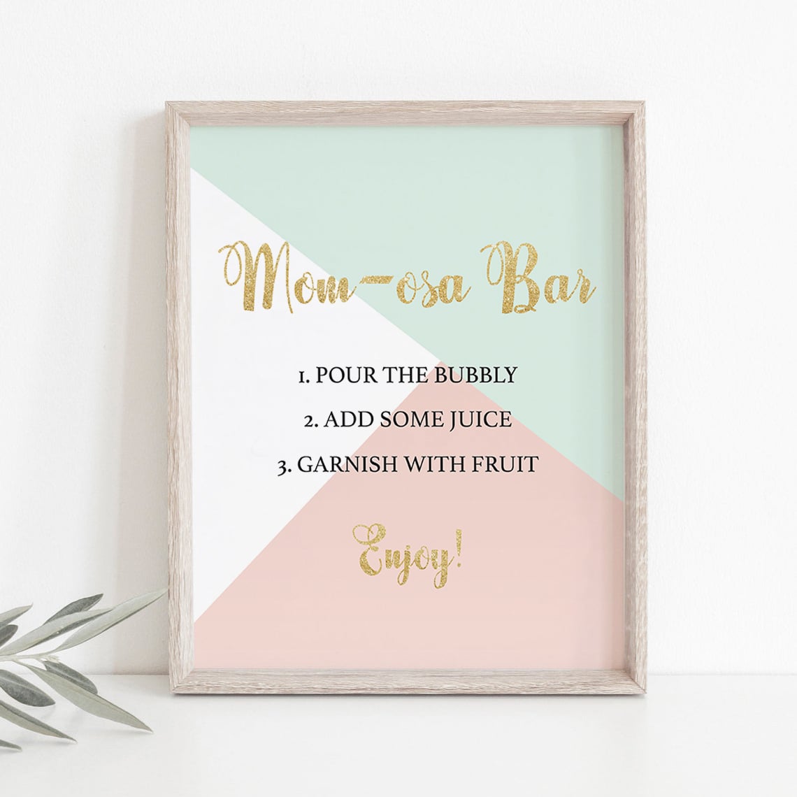 Pastel themed baby shower momosa bar sign download by LittleSizzle