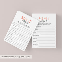 Whos Most Likely To Game Printable Rose Gold
