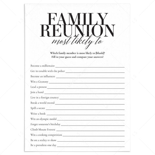 Who Is Most Likely To Game for Family Reunion by LittleSizzle