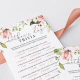 Mother's Day Trivia Game Printable & Fillable PDF