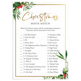Greenery Christmas Game Movie Match Printable by LittleSizzle