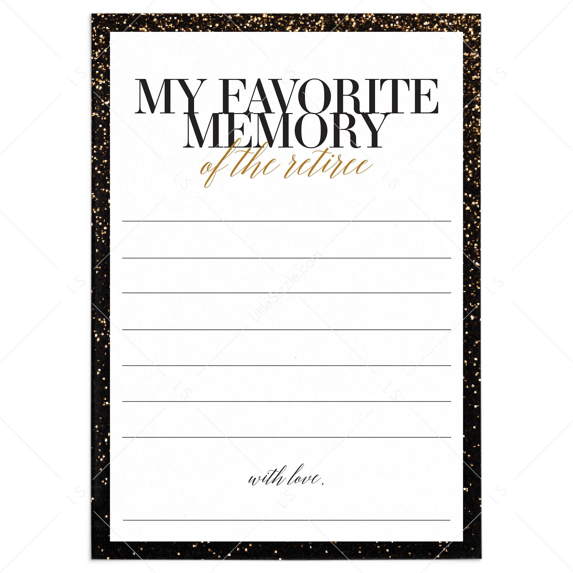 My Favorite Memory With The Retiree Cards Printable by LittleSizzle