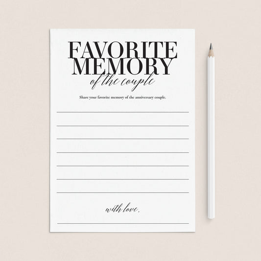 Share Your Favorite Memory With the Anniversary Couple Cards Printable by LittleSizzle