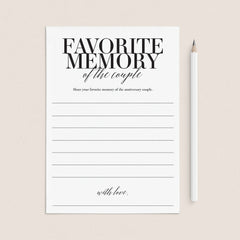 Share Your Favorite Memory With the Anniversary Couple Cards Printable by LittleSizzle