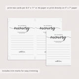 My Favorite Memory Of The One Year Old Girl Cards Printable