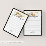 Share Your Favorite Memory Of The Birthday Girl Card Black and Gold Party