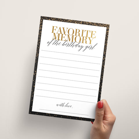 Black and Gold Birthday Party Games for Her Printable | Gold Confetti ...