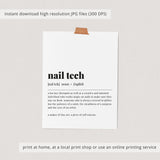 Nail Tech Definition Print Instant Download