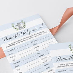 Elephant Baby Shower Games Name That Baby Animal Printable