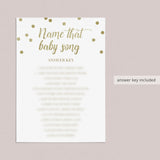 Name The Baby Song Baby Shower Game with Gold Confetti