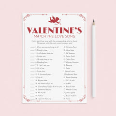 Valentines Love Song Match Game with Answer Key by LittleSizzle