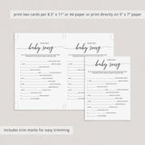 DIY White Baby Shower Games Pack Printables