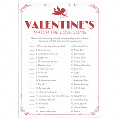 Valentines Love Song Match Game with Answer Key by LittleSizzle