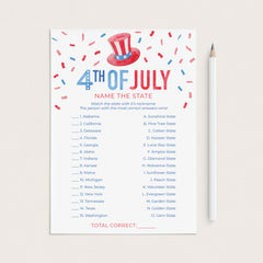 US States Quiz with Answer Key Printable by LittleSizzle