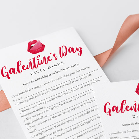 Printable Galentines Day Game Bundle Digital Files | Red Lips ...