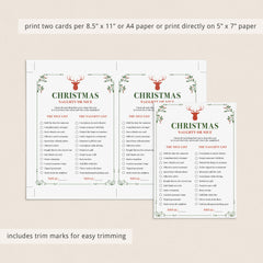 Christmas Naughty or Nice Game Printable