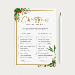 Adult Christmas Naughty or Nice List Printable by LittleSizzle