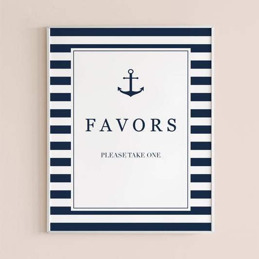 Favors please take one sign navy and white by LittleSizzle