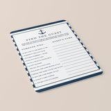 Sailor Themed Bridal Shower Find the Guest Game Templates