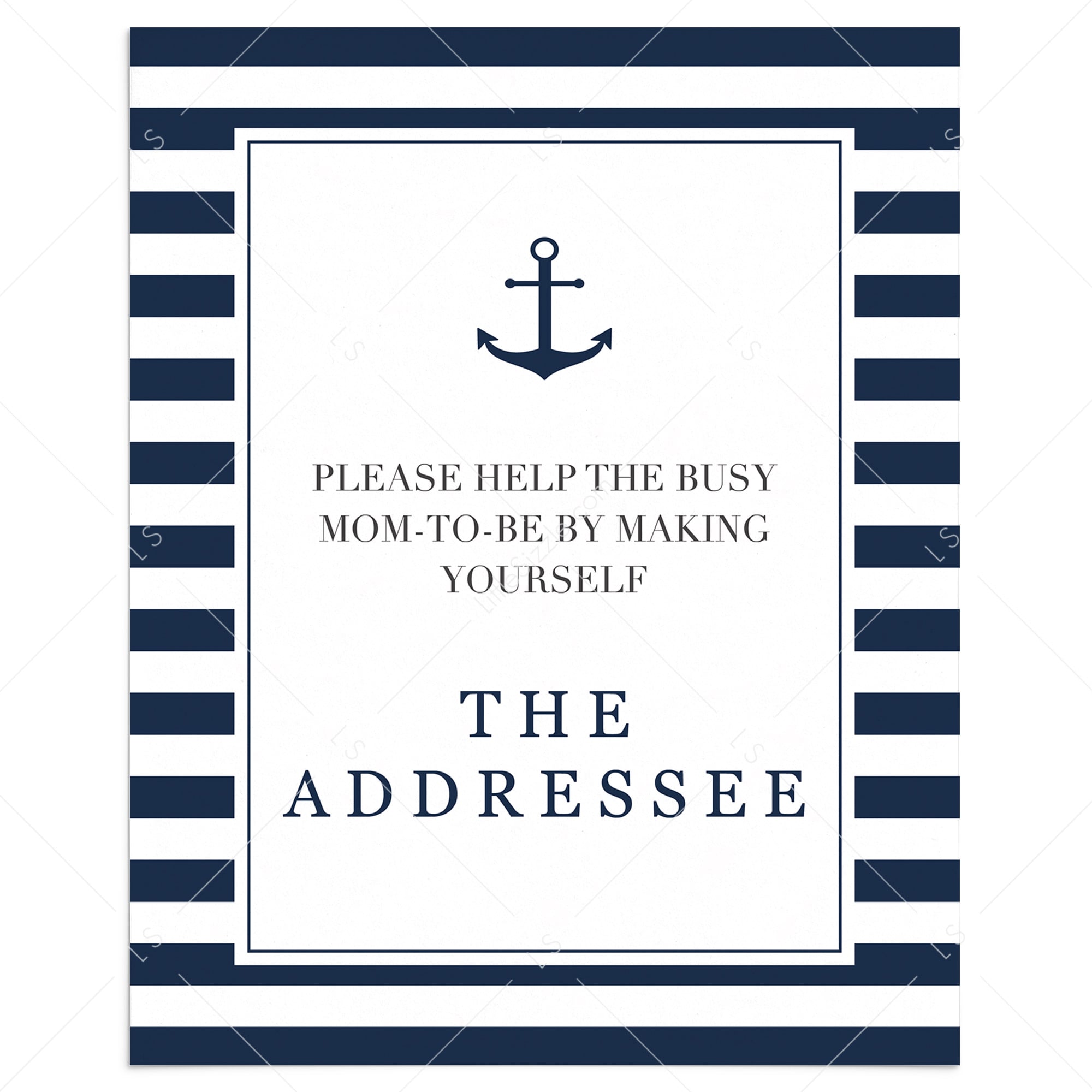 Make Yourself The Addressee Sign for Boy Baby Shower by LittleSizzle