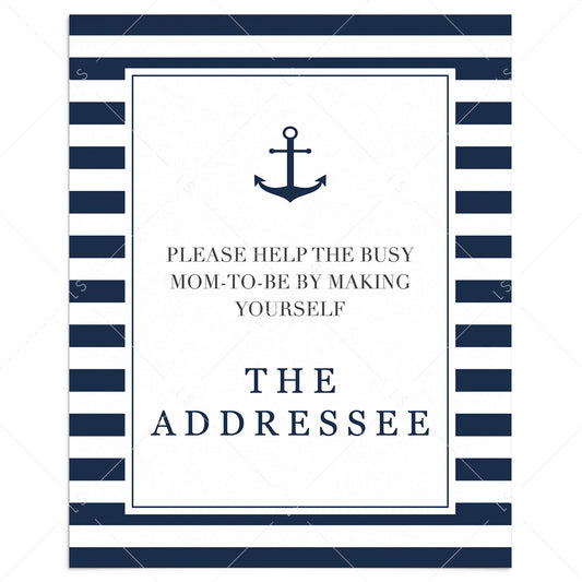 Make Yourself The Addressee Sign for Boy Baby Shower by LittleSizzle