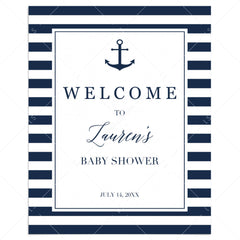 Nautical Baby Shower Welcome Sign Printable by LittleSizzle