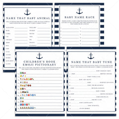 Nautical baby shower games bundle printable by LittleSizzle
