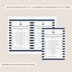 Navy and White Baby Shower Games Package Download