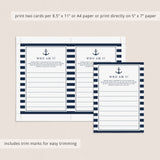 Baby Shower Games Pack for Boy Printable
