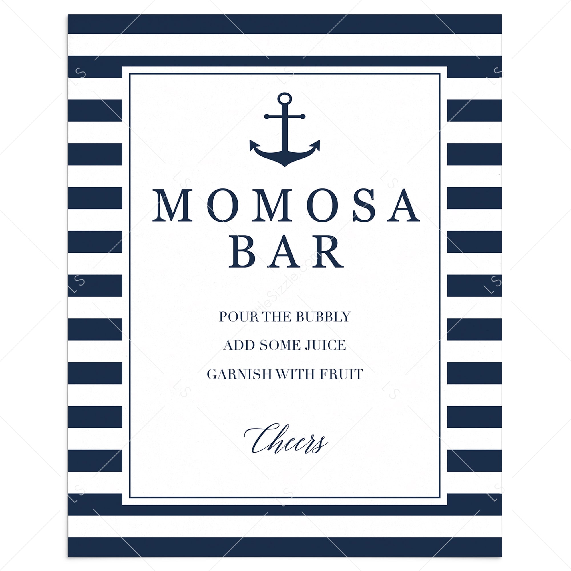 Nautical baby shower mom-osa bar table sign printable by LittleSizzle
