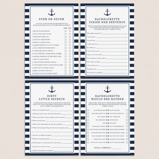 Nauti Bachelorette Party Games Printable by LittleSizzle