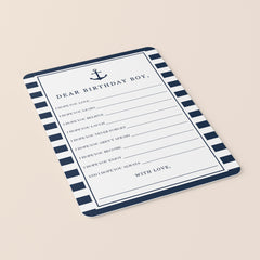 Wishes and Advice for The Birthday Boy Printable
