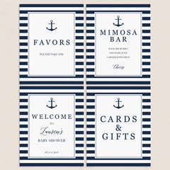 Nautical Boy Baby Shower Sign Pack Printable by LittleSizzle