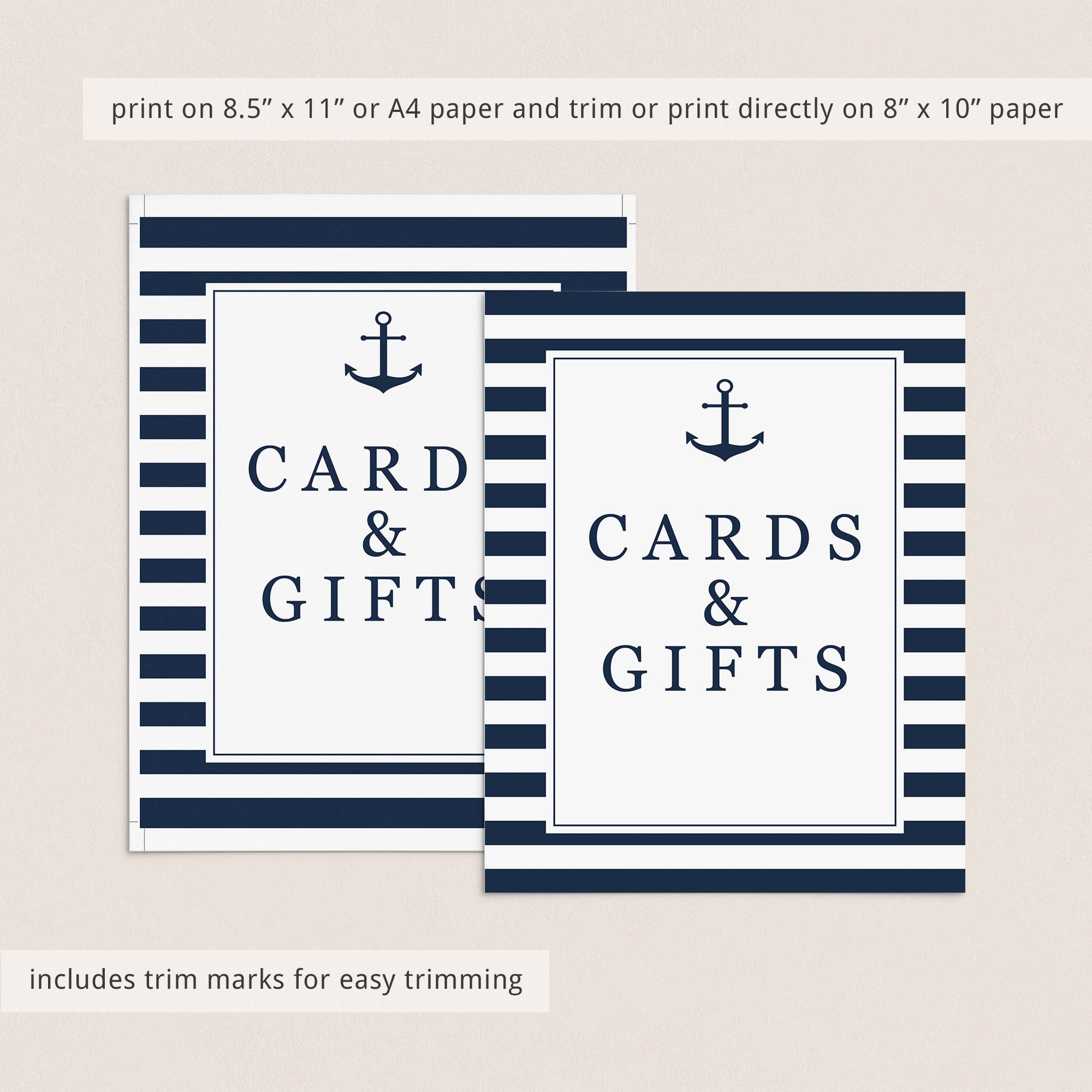 Navy and white party decorations printables by LittleSizzle