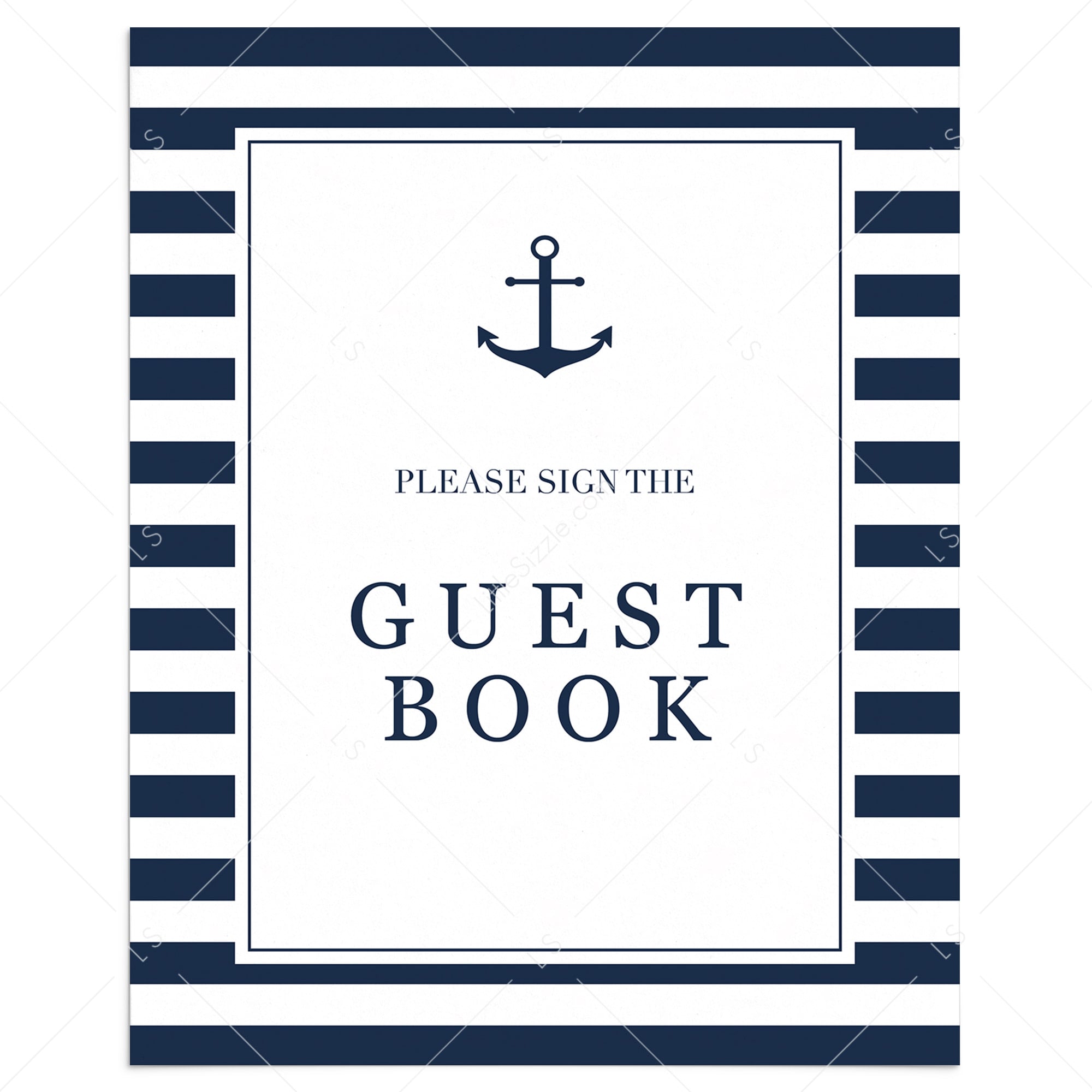 Nautical guestbook table sign printable by LittleSizzle
