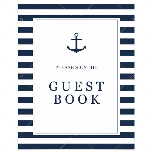 Nautical guestbook table sign printable by LittleSizzle